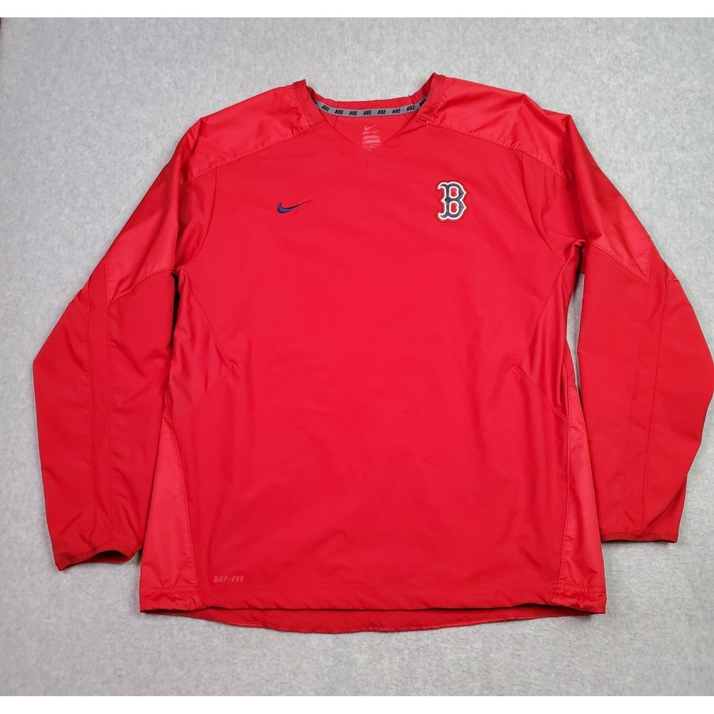 Nike Boston Red Sox Jacket Pullover Mens Large Red MLB Baseball Dri-FIT Warm Up - Picture 1 of 11